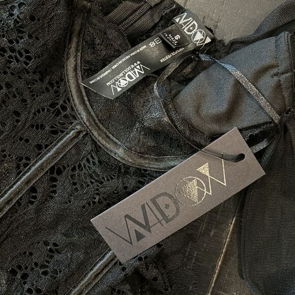 Doll’s Kill Widow NWT Wished Upon Lace Mini Ruffle Bustier Gothic Dress Small - Picture 8 of 15